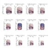 Vopintpy 4th of July Press on Nails Independence Day Fake Nails with French Tip Design Glossy Acrylic Glue on Nails Short Square Stick on Nails for Women DIY American Patriotic Manicure