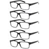 NORPERWIS Reading Glasses 5 Pairs Quality Readers Spring Hinge Glasses for Reading for Men and Women (5 Pack Black, 1.25)