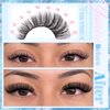 Yawamica Fluffy Lash Clusters Kit 150D Volume Cluster Eyelash Extensions 12-20mm Wispy Individual Lashes Kit D Curl Lash Extension Kit Thick Long Eyelash Clusters with Bond and Seal Lash Tweezers