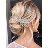 Unicra Silver Bride Wedding Hair Comb Rhinestone Bridal Headpiece Crystal Hair Accessories Hair Piece Jewelry for Women and Girls (A-Silver)