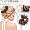 Bememo 28 Pieces Velvet Scrunchies Hair Ties Elastics Scrunchy Bobbles Soft Hair Bands Ponytail Holder Hair Accessories Cute Colors Elastic Hair Bands Party Favors for Teens Women Girls(Dark)