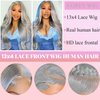Valiilo Grey Wig Human Hair 22 Inch Lace Front Wigs Human Hair 13x4 HD Lace Front Wigs 180% Density Grey Wigs Human Hair Straight Grey Human Hair Lace Front Wigs Pre Plucked for Women
