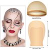 NACHLYNN 4 Pieces Halloween Bald Cap for Adult Makeup Latex Bald Caps Nylon Bald Wig Cap Costume for Halloween Party Accessory Kid Women Men Cosplay
