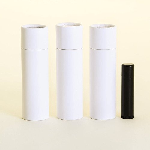 2 OZ White Kraft Paperboard Cosmetic/Lotion/Lip Balm/Deodorant Tubes (12)
