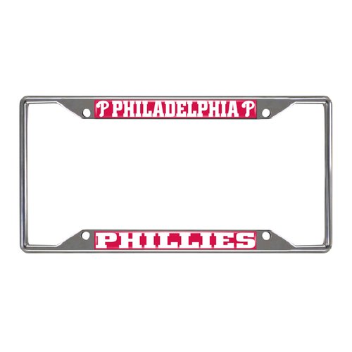 FANMATS 26675 Philadelphia Phillies Chrome Metal License Plate Frame, Team Colors, 6.25in x 12.25in