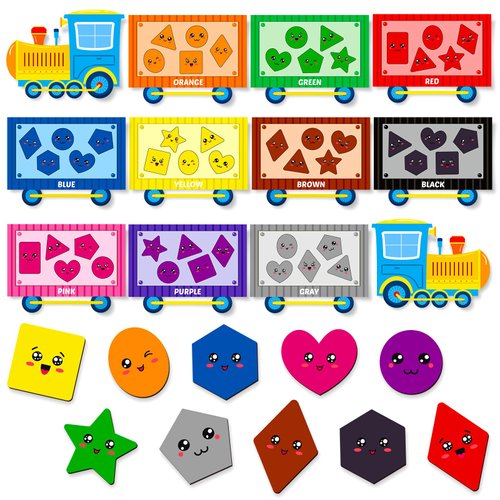 Mimorou 12 Pack Magnetic Color Sorting Set Color Sorting Toys for Toddlers Fridge Magnets Color and Shape Sorting Preschool Learning Activities Color Matching Games Recognition Magnets for Whiteboard