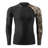 HUGE SPORTS Men's Splice UV Sun Protection UPF 50+ Skins Rash Guard Long Sleeves(Sea Forest, M)