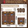 100Pcs Western Party Napkins 13 x 13inch Wild West Western Party Supplies Paper Napkin for Western Birthday Party Decorations Western Party Supplies