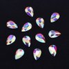 Tisslan 100pcs Crystal AB Foiled Pear Shape Flatback Rhinestone 3 Sizes Mix Nail Art Stones Decorations Jewels for DIY Supplies