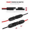 BERLAT Solar Panel Extension Cable,10AWG SAE PV Extension Cable to Solar Panels with 2 Pack SAE to SAE Polarity Reverse Adapters-30cm
