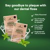 rebEarth Natural Dental Floss Picks - Oral Care Dental Pick w/Mint Flavored Toothpicks, 2-in-1 Natural Floss & Toothpicks, Plant-Based Dental Flossers, Tooth Floss Picks w/Tongue Cleaner (200 Count)