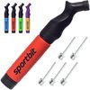 SPORTBIT Ball Pump with 5 Needles - Push & Pull Inflating System - Great for All Exercise Balls - Volleyball Pump, Basketball Inflator, Football & Soccer Ball Air Pump - Goes with Needles Set