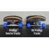 Teak Tuning Prodigy Swerve Fingerboard Trucks, Black Colorway - 32mm Wide - Inverted Kingpin - Professional Shape, Appearance & Components