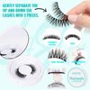 Magnetic Eyelashes with Lash Clusters Applicator Fluffy Magnetic False Lashes Kit Wispy Reusable Cluster Eyelash Extensions with Magnets No Lashes Glue or Liner Needed(1 Pairs-Dense)
