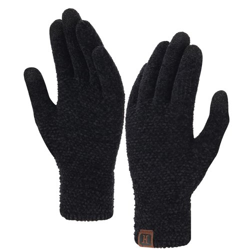 FZ FANTASTIC ZONE Womens Winter Touchscreen Gloves for Cold Weather, Chenille Warm Knit Gloves