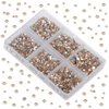 LPBeads 6000 Pieces Champagne Non Hotfix Rhinestones 6 Sizes Round Crystal Glass Flat Back Rhinestones with Tweezers and Picking Pen for Nail Art Crafts Clothes Bags DIY