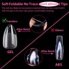 UNA GELLA Short Gel X Nail Tips Almond Shape 504PCS Soft Press On Fake Nails Pre Etched For Women Home Almond Nail Extension Full Cover, 12 Sizes Acrylic Gelly Tips