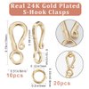 Beebeecraft 1 Box 10Pcs S Hook Clasps 24K Gold Plated Hook Ring Toggle Clasps Connectors with 20Pcs Open Jump Rings Wire Hanger Jewelry Findings for DIY Necklace Bracelet Making