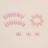 Short Press on Nails Square Fake Nails Ombre Pink False Nails with Simple Style Designs Acrylic Nails Glossy Glue on Nails Artificial Stick on Nails for Women Girls Nails Manicure 24pcs