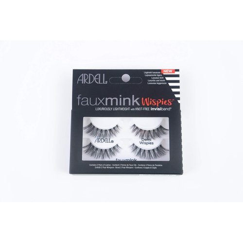Ardell Faux Mink Wispies Lashes - Lightweight, Knot-Free, Natural-Looking False Eyelashes with Invisiband, 2-Pairs