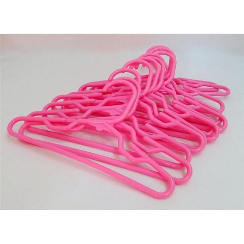 Doll Hangers Set of 12 Plastic Hangers Pink for 18 inch Doll Clothes