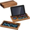 Briwooody Walnut Dice Box 4.8 x 9 Inch Handmade Dice Tray for Rolling with Dice Storage Phone Tablet Stand Magnetic Lock Secures Lid Portable Dice Tray for Tabletop RPG Board Games Gift(Regular)