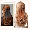 Tyqour 4Pcs Floral Hair Scarf Scrunchies Floral Hair Scarf with Long Ribbon Bow Scrunchies Boho Elastic Floral Bow Hair Ties Hair Accessories for Woman Girls