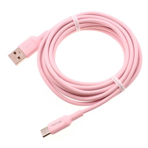 10ft Long USB-C Cable Pink Charger Cord Compatible with Motorola Moto G Power 5G (2020,2021,2022,2023,2024), Power Wire Type-C Fast Charge Sync