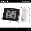Taylor Wireless Digital Indoor Outdoor Weather Station, Battery Powered, Alarm, 5 x 1.86 x 3.3 inches, Black