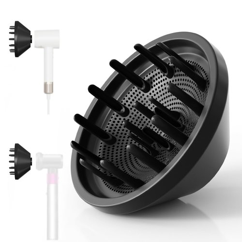 360° Rotating Magnetic Hair Diffuser Attachment for Laifen Hairdryer, Hair Trends High Speed Hair Dryer Difffuser, Compatible with Dyson* Airwrap Styler HS01 HS03 HS05, Black