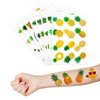 Pineapple Temporary Tattoos (8 Sheets 96PCS) Gold Pineapple Party Decorations Favors Supplies Summer Theme Birthday Cute Stickers Christmas Gifts for Boys Girls Class School Prizes Carnival