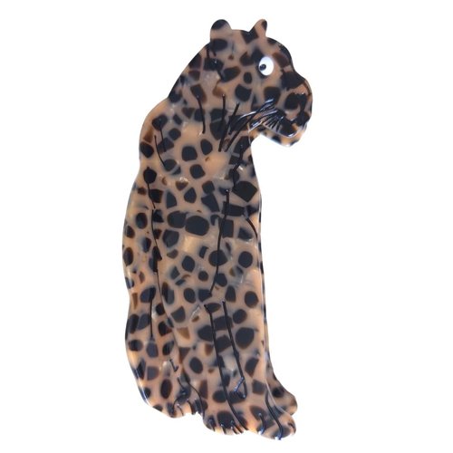 Funny Squatting Cheetah Hair Clip,Acetate Claw Clips,Big Hair Clips for Women,Fashion Hair Clips for Girl,Tortoiseshell