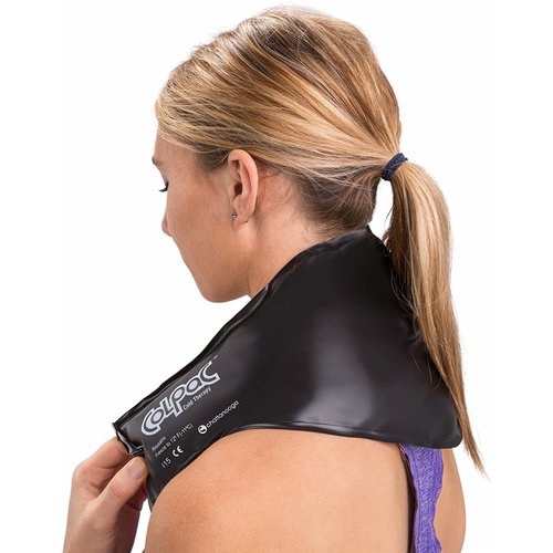 Chattanooga ColPac - Reusable Gel Ice Pack - Black Vinyl - Neck Contour - 21 inches - Cold Therapy - Knee, Arm, Elbow, Shoulder, Back - Aches, Swelling, Bruises, Sprains, Inflammation