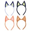 Jing xin 4 pcs Blue Family Party Supplies Plush Soft Dog Ears Headbands Costume for Halloween Play Day One Size Elastic Headband