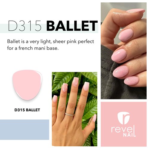 Revel Nail Dip Powder - Pink Dipping Powder, Long-Lasting Dip Nail Color, Chip & Crack Resistant, No UV Lamp, DIY Manicure For Strong Healthy Nails, Ballet