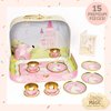 Story Magic Tea Party Playset by Horizon Group USA,Unicorn Tea Set,Pretend Play Activity,On The Go Play,Unicorn Storage Carry Case,Includes Tea Pot,Tea Cups,Plates & Saucers, Perfect for Ages 4+