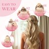 GOO GOO Wire Hair Extensions Human Hair, 18A/613A Dark Blonde mix Bleach Blonde Highlighted 16inch 95g, Invisible Wire Hair Extensions with Transparent, Seamless Fish Line Hairpiece