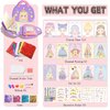 YUANJIA.Y Princess Dress Up Game Set for Girls, Princess Fantasy Makeup Book with Diamond Painting & Paper Art Craft Kits, Creative Dress Up Sticker Book Girl Toy for Ages 4-9 Christmas Birthday Gifts