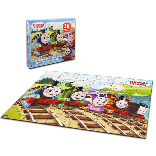 Thomas The Train Floor Puzzle for Kids, Toddlers - Bundle with 36 Pc Thomas and Friends Floor Puzzle, Stickers, Tattoos, More | Thomas The Train Toys for Boys