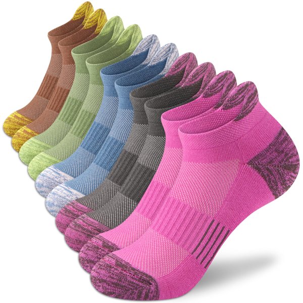 Amutost Ankle Socks Womens Athletic Running Comfort Ankle Socks Cushioned 3/5/6Pairs
