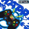 Video Game Birthday Cake Topper Game On Controllers GamePad Cake Decoration Glitter Video Game Theme Party Supplies for Gamer Kids Boys Favors Game Cake Picks Birthday Party Supplies(Blue)