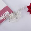 CROWN GUIDE Bridal Hair Comb Clip Pin Rhinestone Pearl Wedding Hair Accessories for Women Brides Bridesmaid Hairpiece Silver