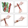 CCINEE 48Pcs Christmas Slap Bracelets，Xmas Slap Wristbands Assorted Christmas Theme Pattern Snap Wristbands for Kids Christmas Party Favors Gift Bag Filler