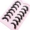 HBZGTLAD NEW 7 Pairs 25mm long lashes 100% Mink Eyelashes Soft Dramatic Volume Fake Lashes Reusable Thick False Eyelashes (411)