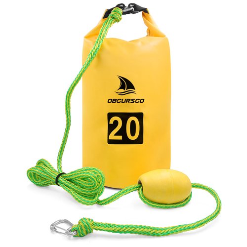 Obcursco 20L Jet Ski Anchor Kit PWC Anchor 2 in 1 Sand Bag Anchor for Float with Adjustable Buoy, PWC Sandbag Anchor for Jetski, Kayak, Seadoo, Paddle Board, Waverunner, Watercraft, and Swim Mat