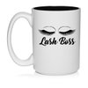 Daylor Lash Boss Makeup Lash Extension Artist Ceramic Coffee Mug Tea Cup Gift (15oz White)