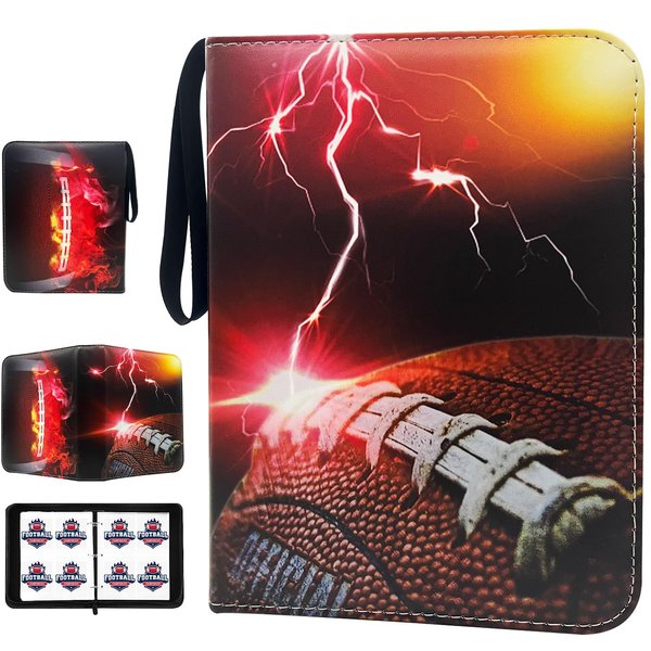 Football Card Binder with Sleeves, Trading Cards Album Fits 400 Cards with 50 Removable Pages, Cards Storage Organizer Fit for Sport Trading Cards