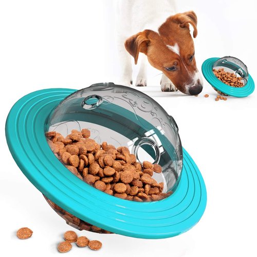 Puzzle Toys for Middle-Size Dogs , Nontoxic Bite-Resistant Dog Treat Feeder, Training Treat Dispenser Ball, Interactive Treat Dispensing Dog Toy to Aid Pets Digestion (Blue)