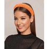 Wecoe Orange Headband Fashion Rhinestone Headband Women Padded Headband Fancy Bling Diamond Sparkle Crystal Beaded Headband Cute Hair Band Holiday Hair Accessories For Women Girls Gifts