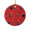 GRAPHICS & MORE Makeup Lipstick Mascara Eyeliner Pattern Porcelain Holiday Christmas Tree Ornament - 2.8" (7.1 cm)